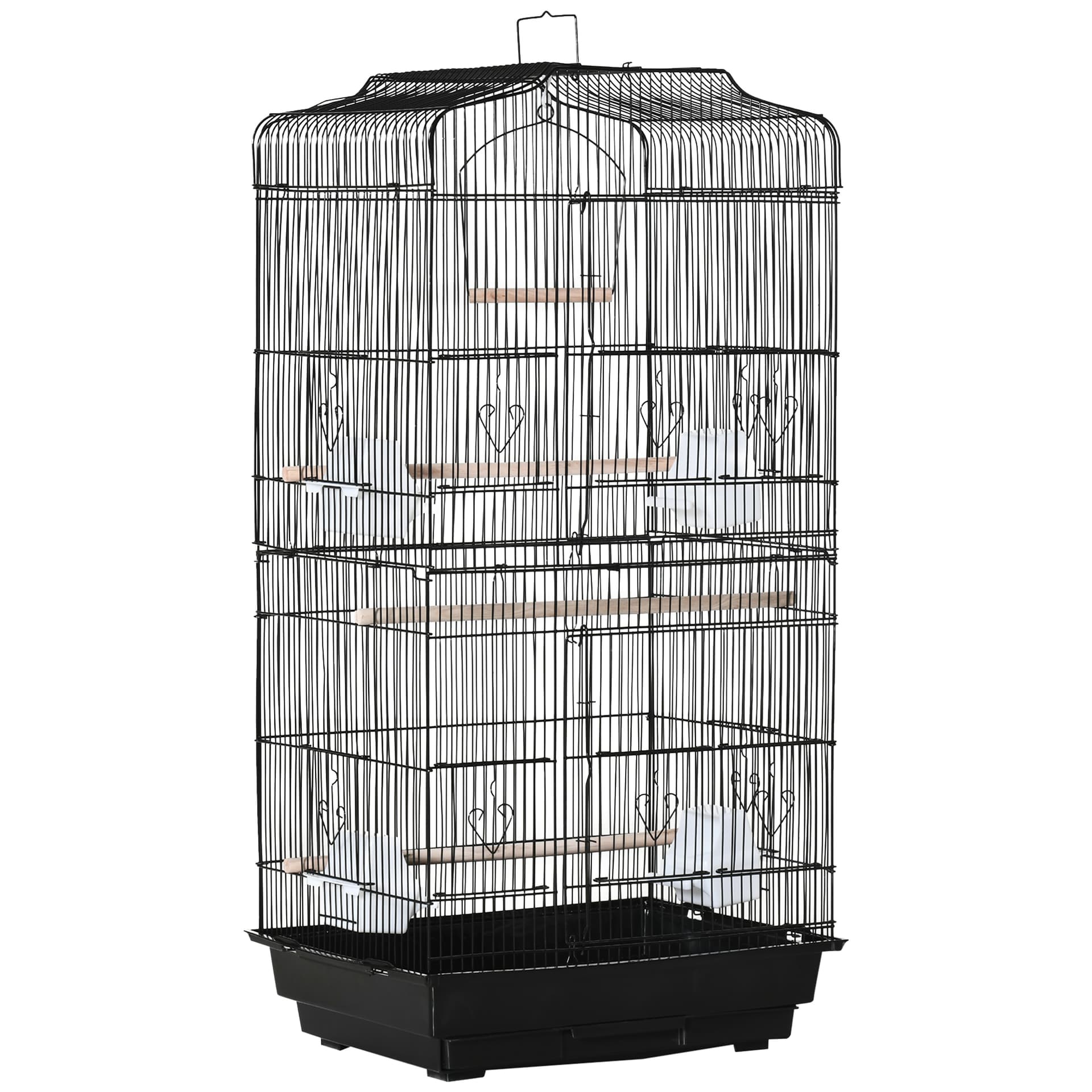 PawHut Metal Bird Cage with Stand for Small Parrots