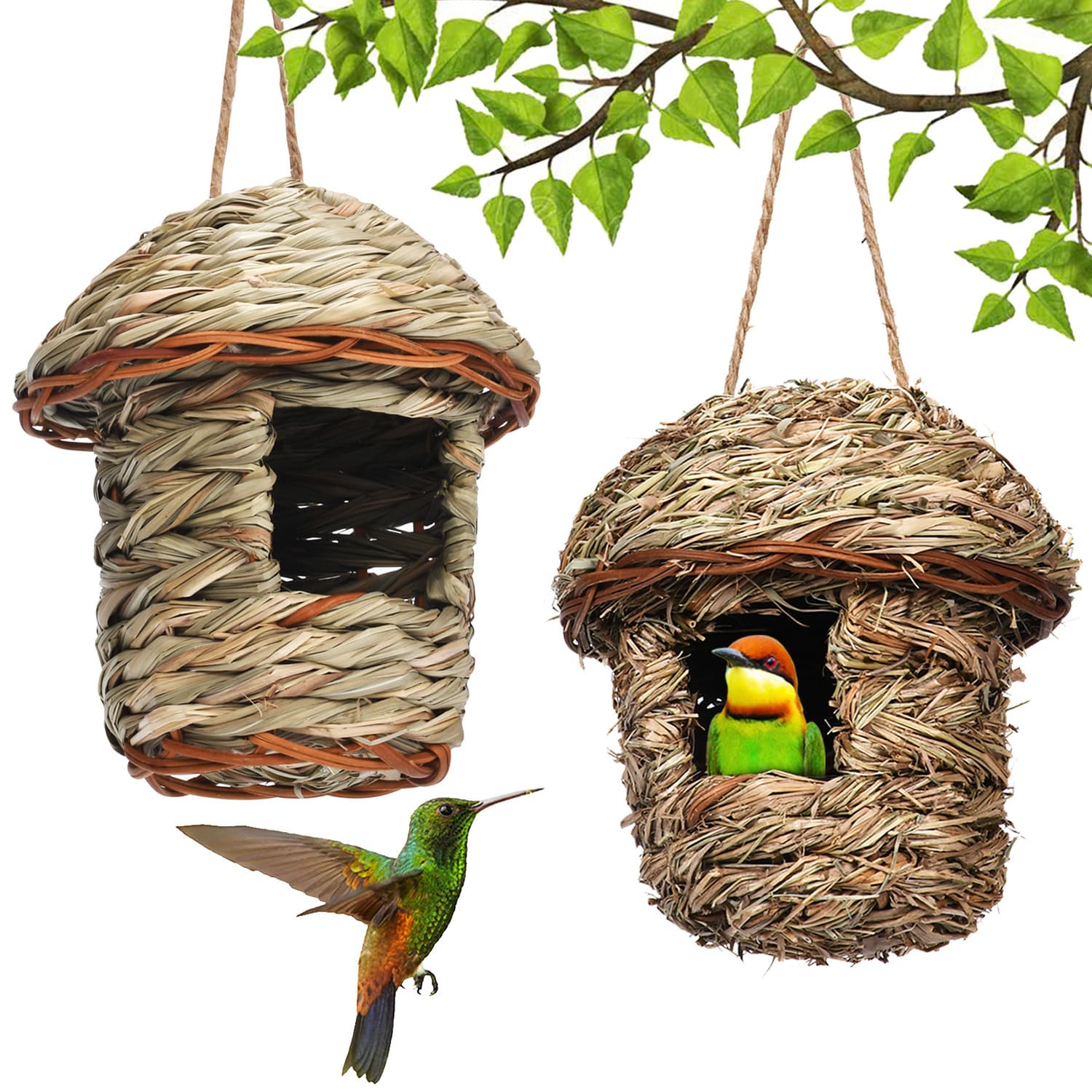 Handmade Straw Nest for Small Parrots