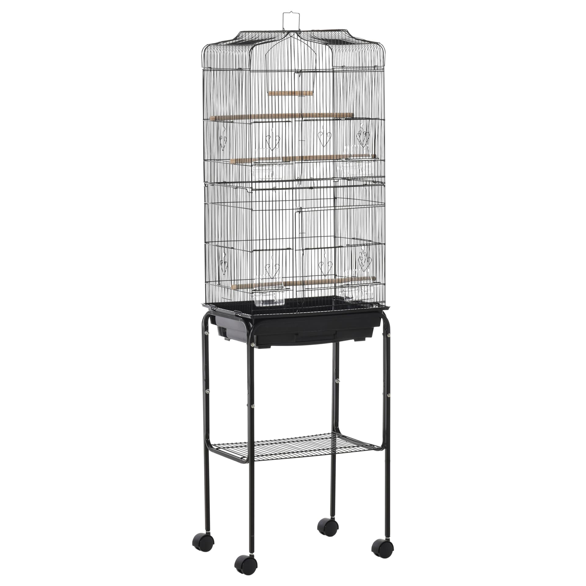 PawHut Rolling Cage for Budgies and Small Parrots