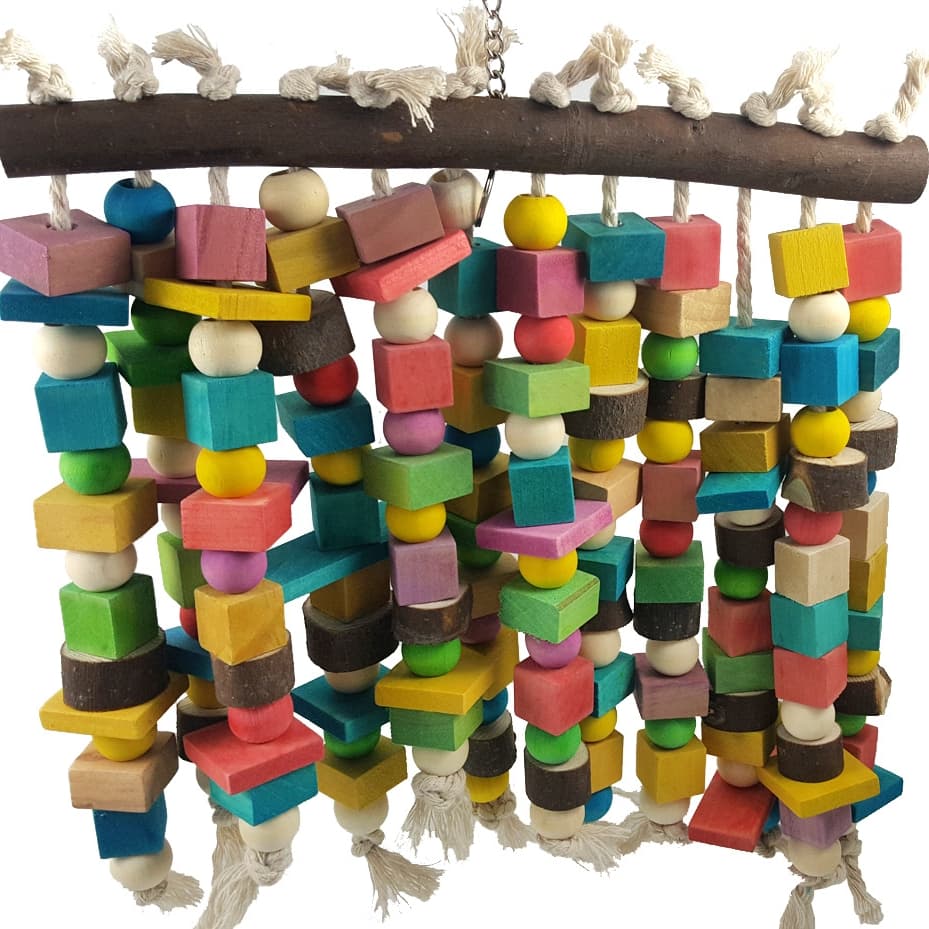 Wooden Parrot Chew Toy for Small and Medium Birds