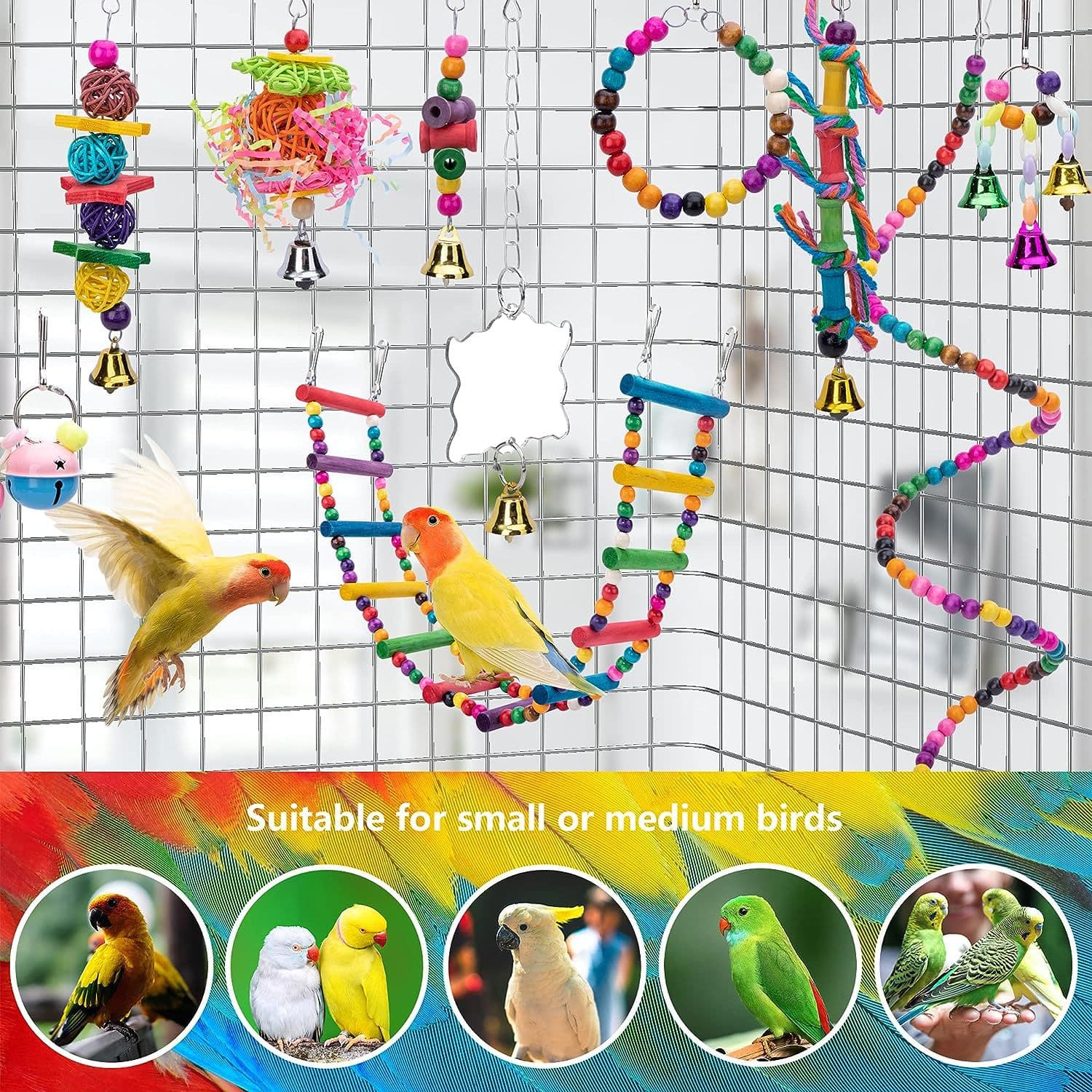 Wooden Swing Perch Rod for Parrot Cages