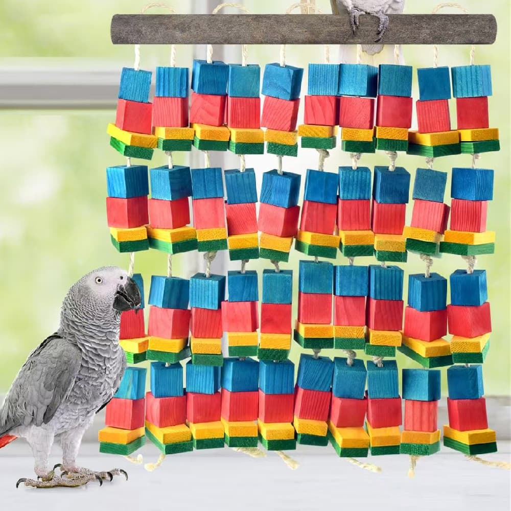 Colorful Rattan Ball Shredding Toy for Parrots