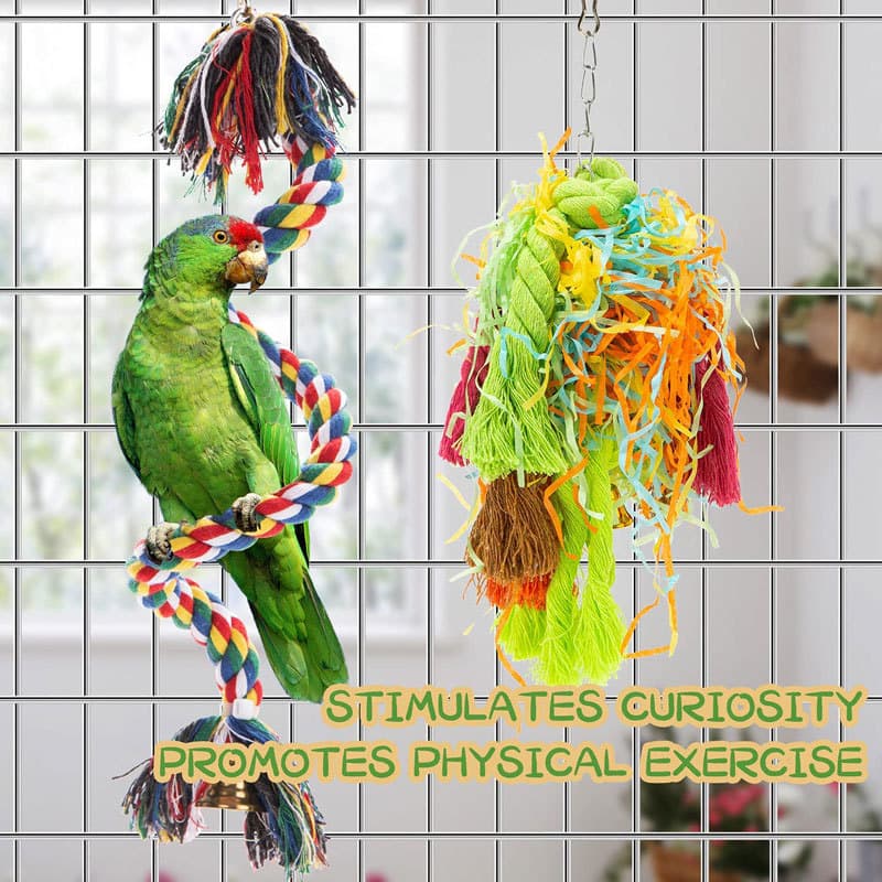 5-Piece Cotton Rope Parrot Chew Toy Set
