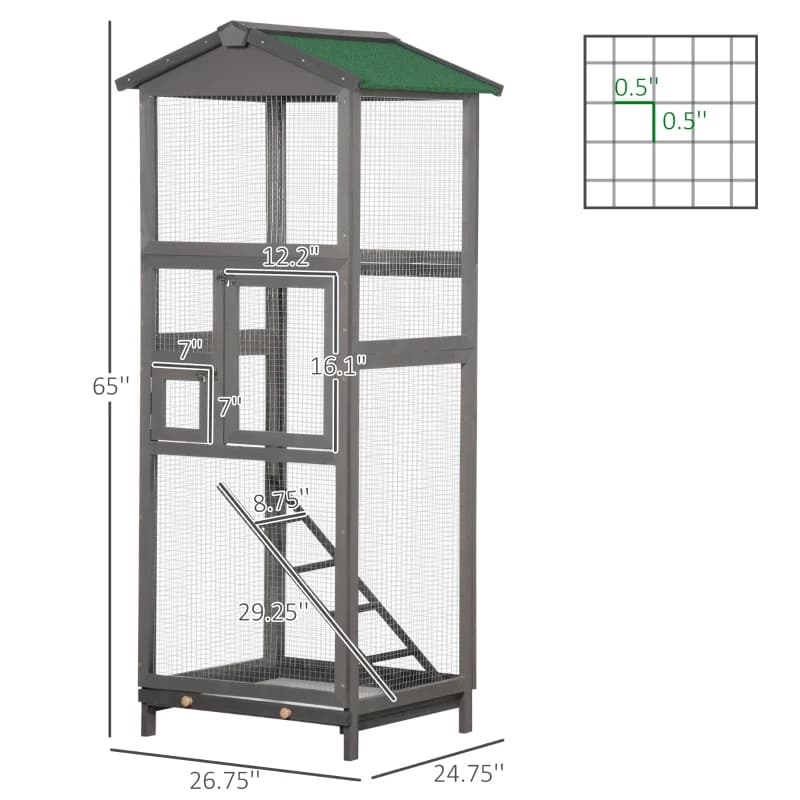 Wooden Outdoor Aviary House for Small Parrots